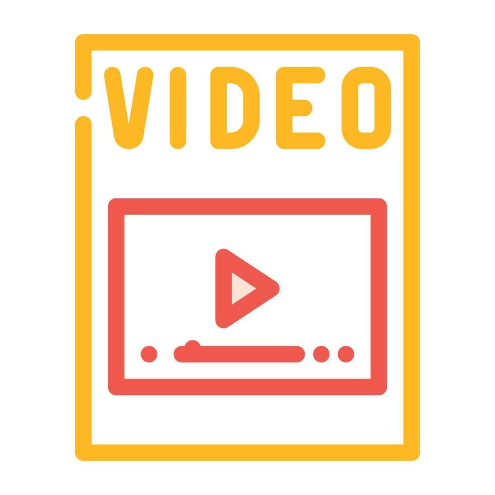 video file format document color icon vector illustration