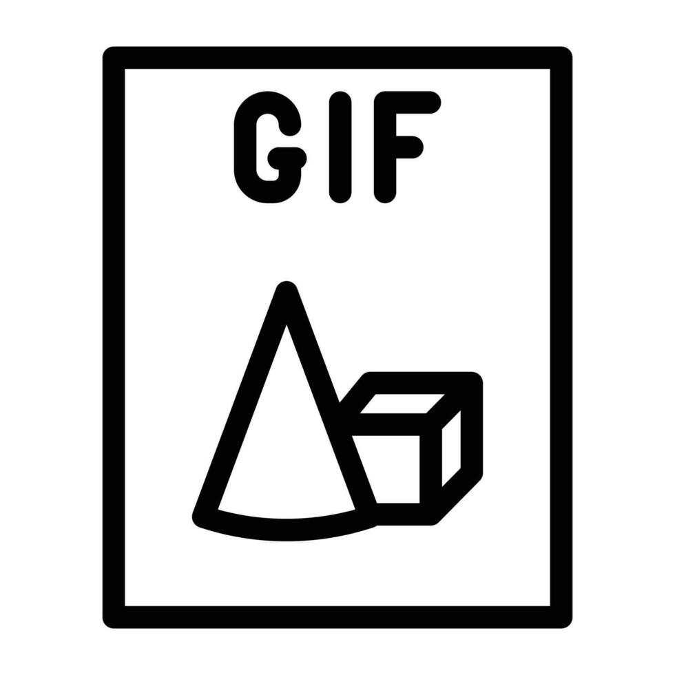 gif archivo formato documento línea icono vector ilustración