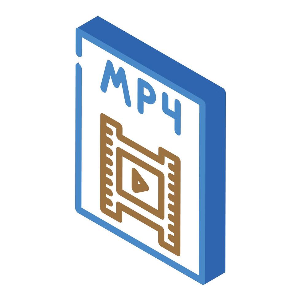 mp4 archivo formato documento isométrica icono vector ilustración