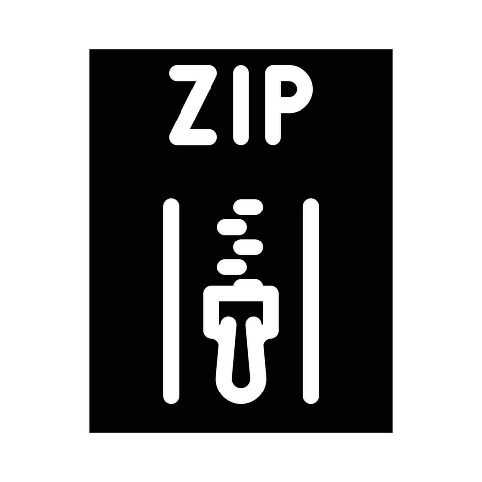 zip file format document glyph icon vector illustration