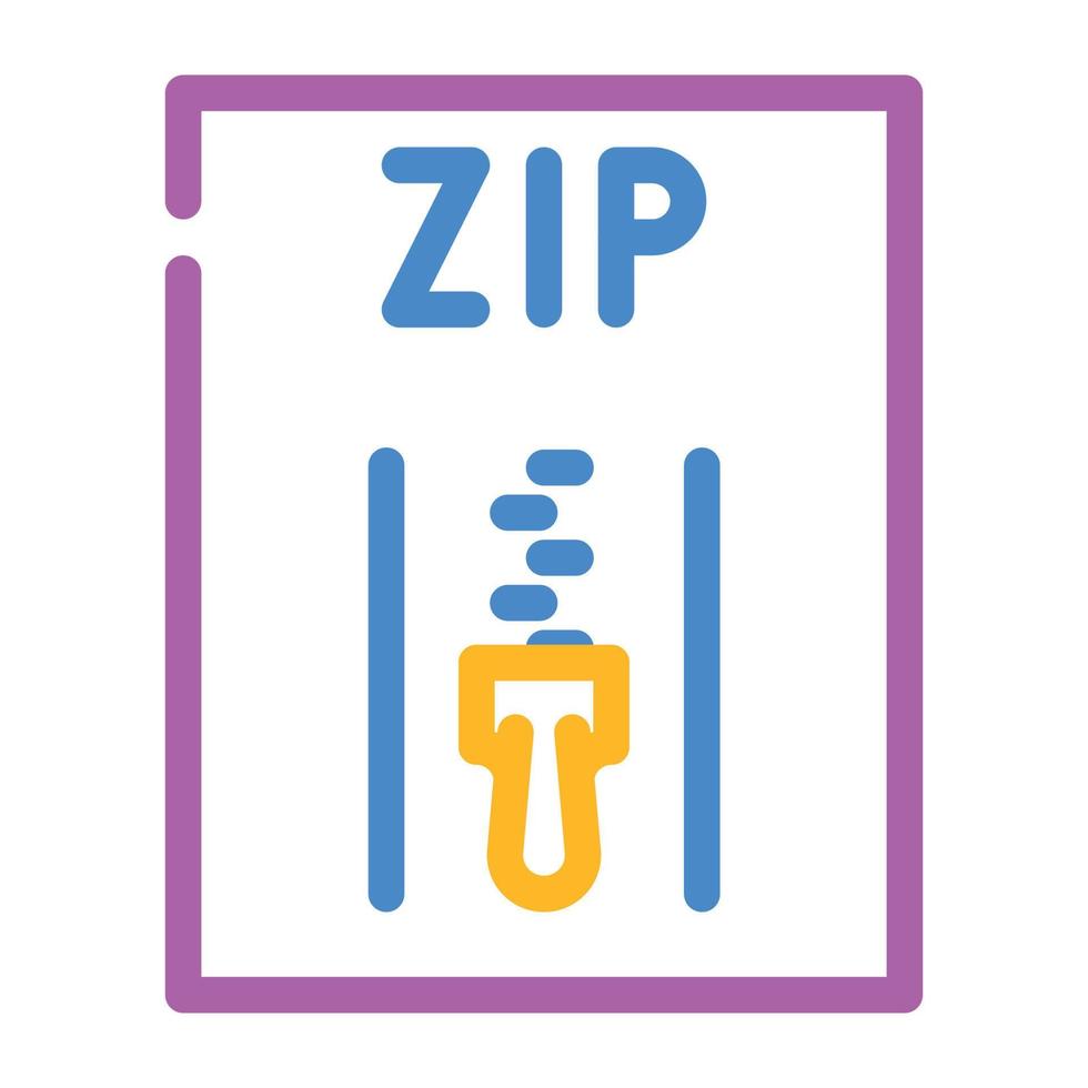 zip file format document color icon vector illustration