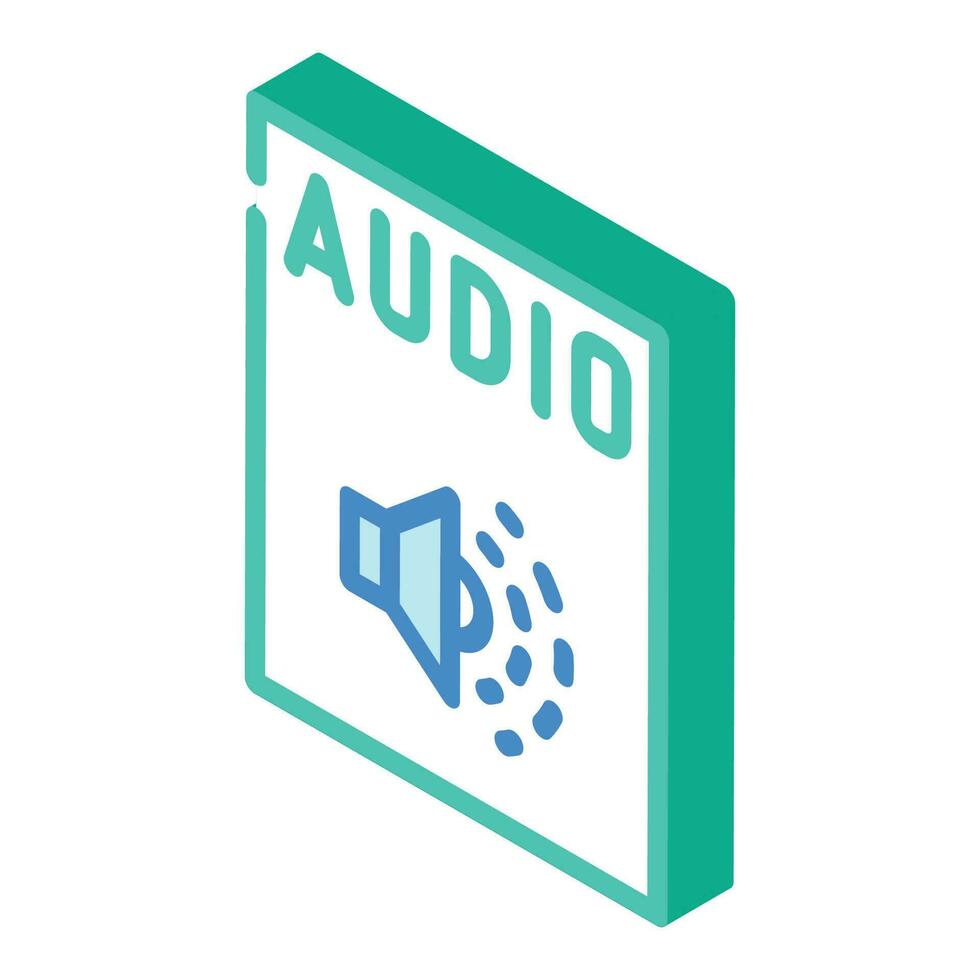 audio file format document isometric icon vector illustration