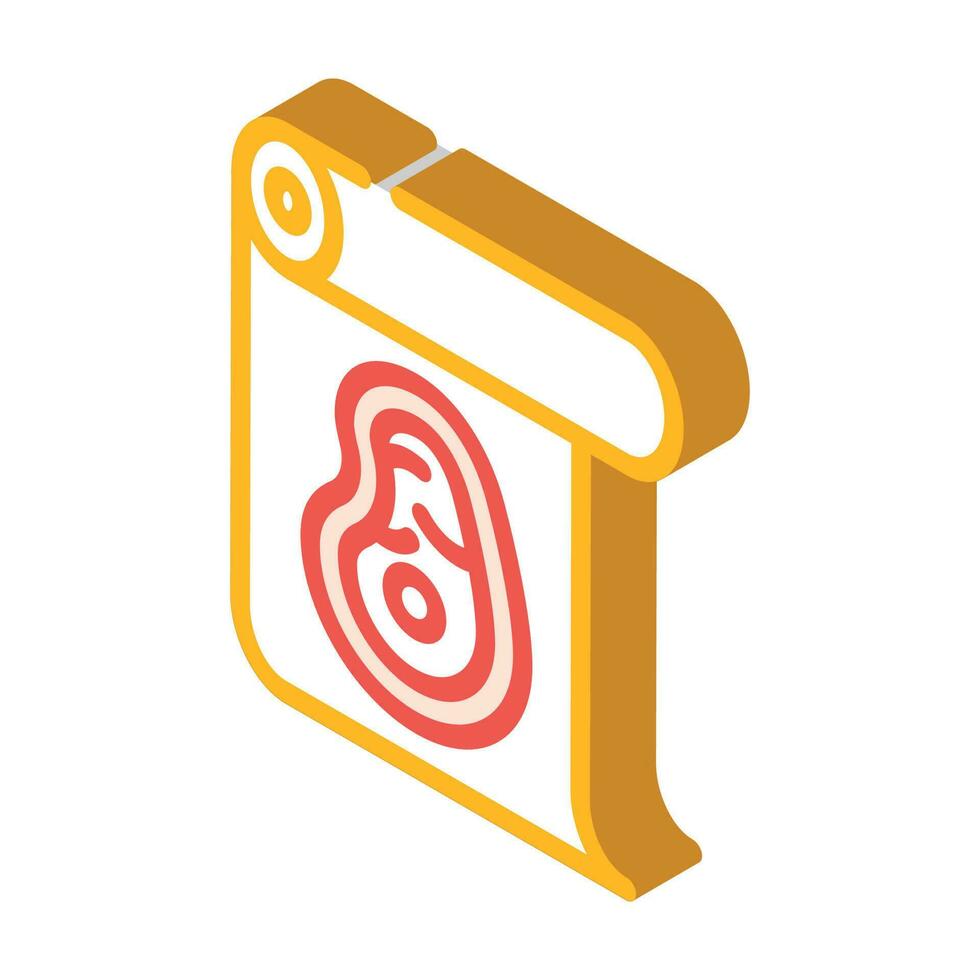 butcher paper isometric icon vector illustration