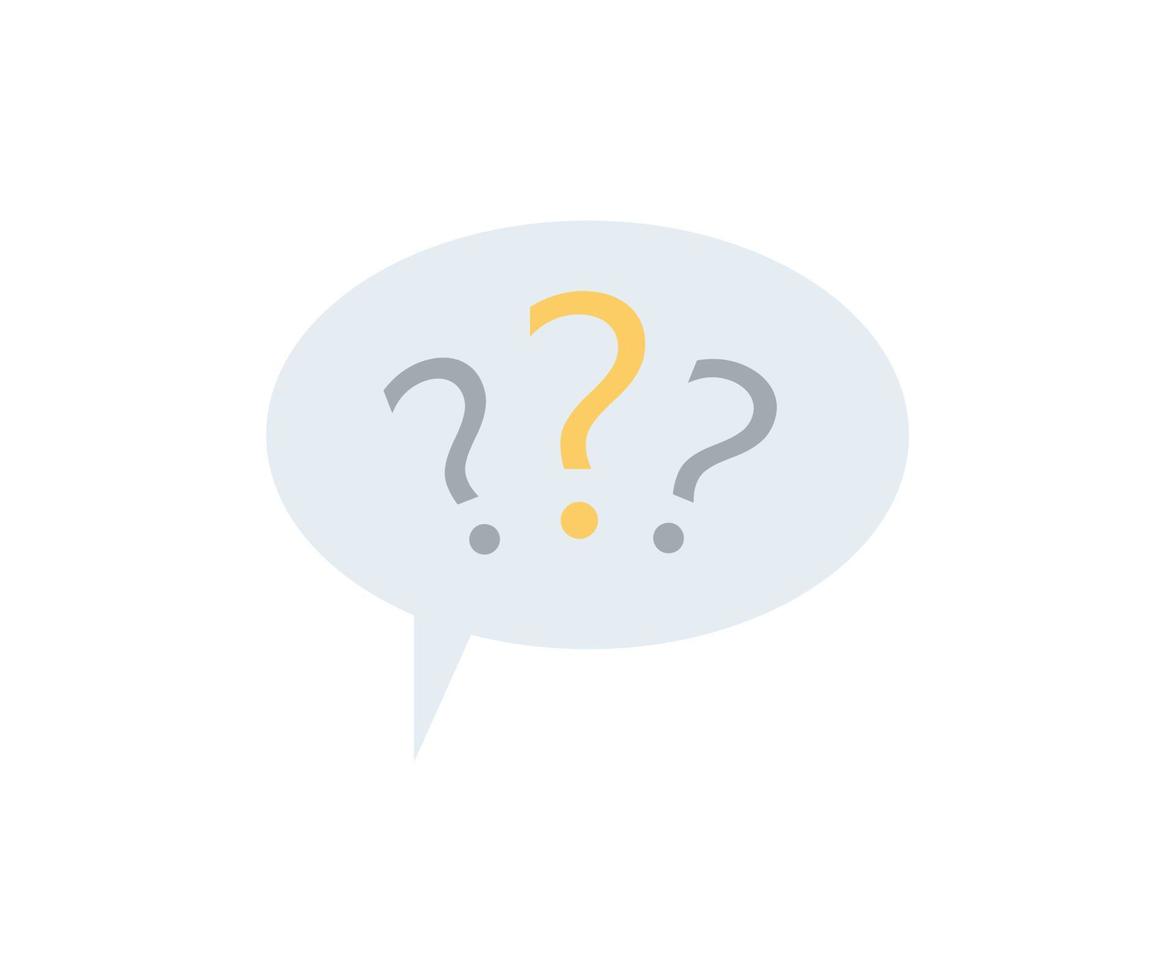 Dialog bubble flat style icon with question isolated on white background vector