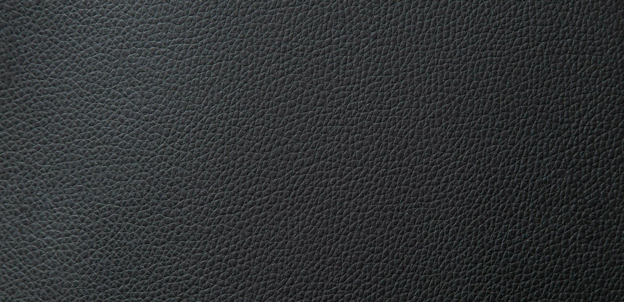 Panorama black leather texture and background with copy space photo