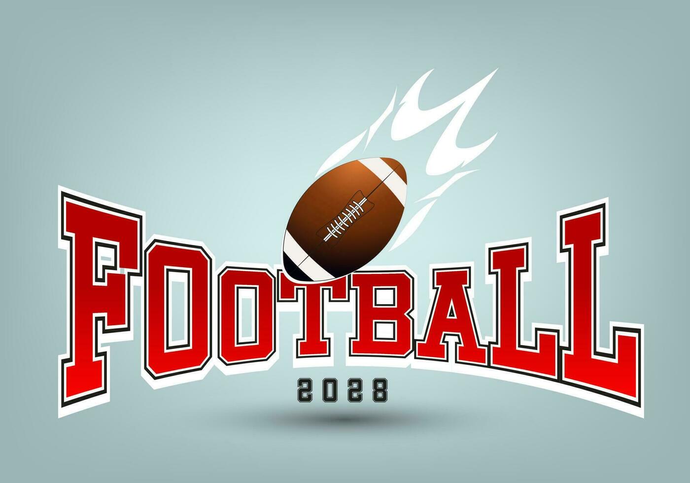 2028 American football concept vector design, Ameracan football banner, football ball on an isolated background, for greeting card, banner, poster