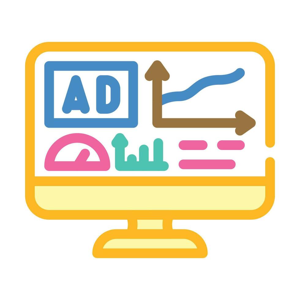 research advertising color icon vector illustration