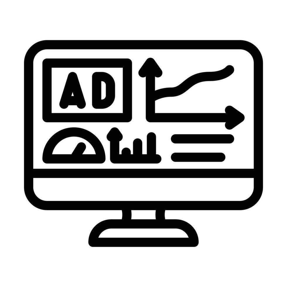research advertising line icon vector illustration