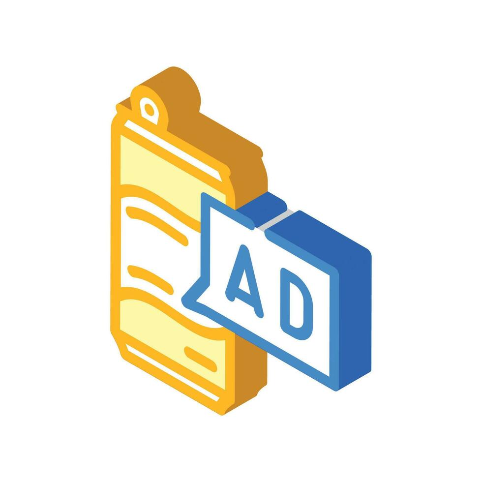 product placement advertising isometric icon vector illustration