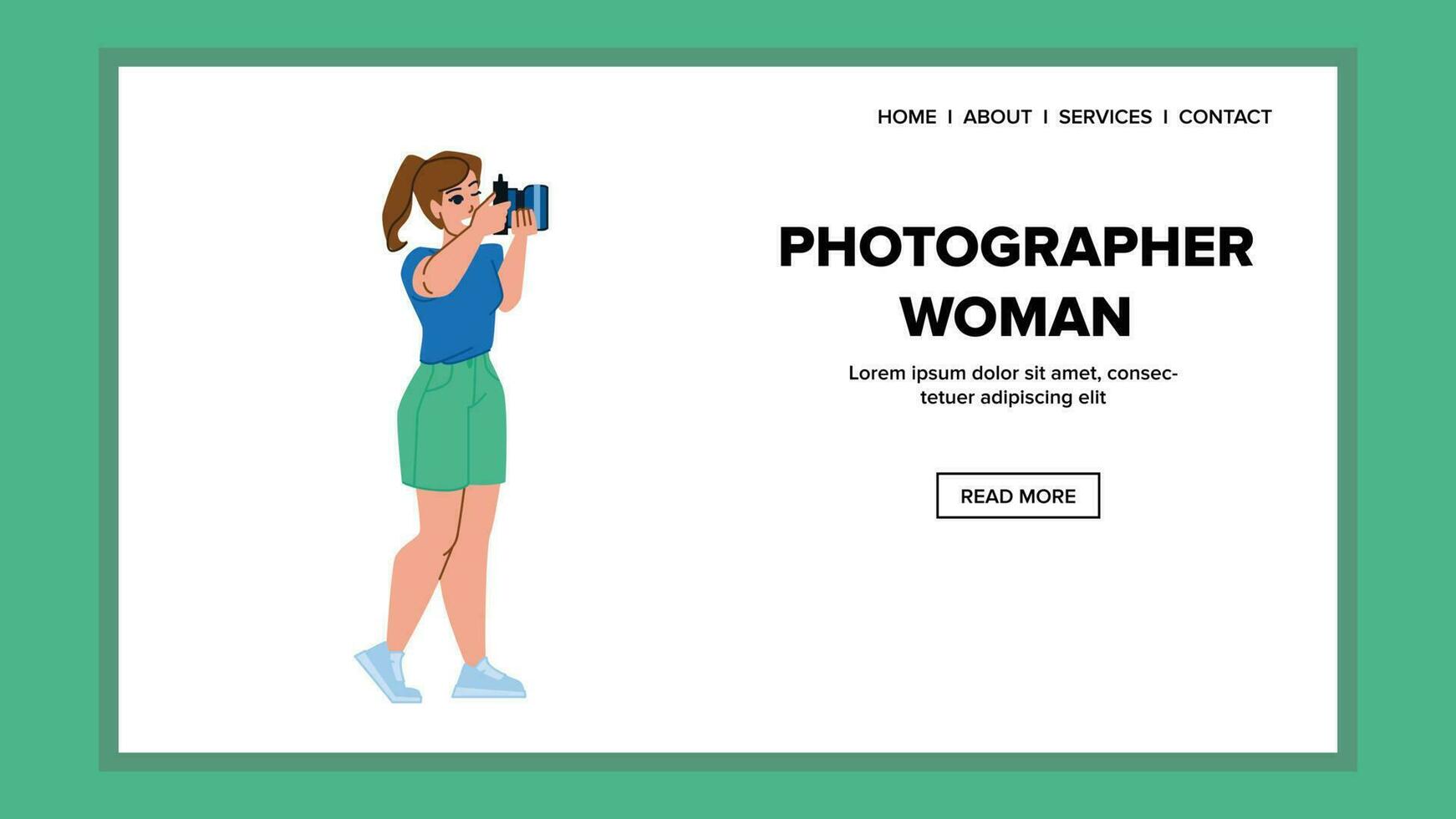 photographer woman vector