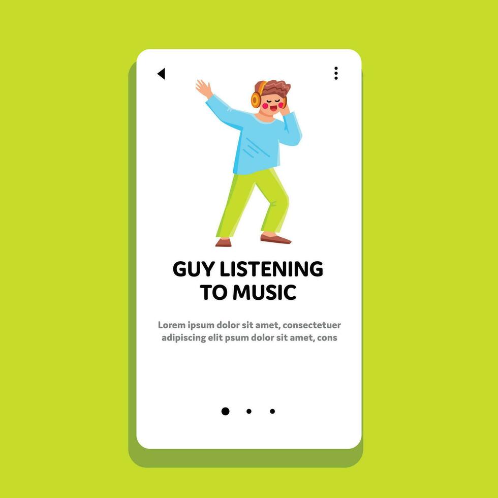 guy listening to music vector