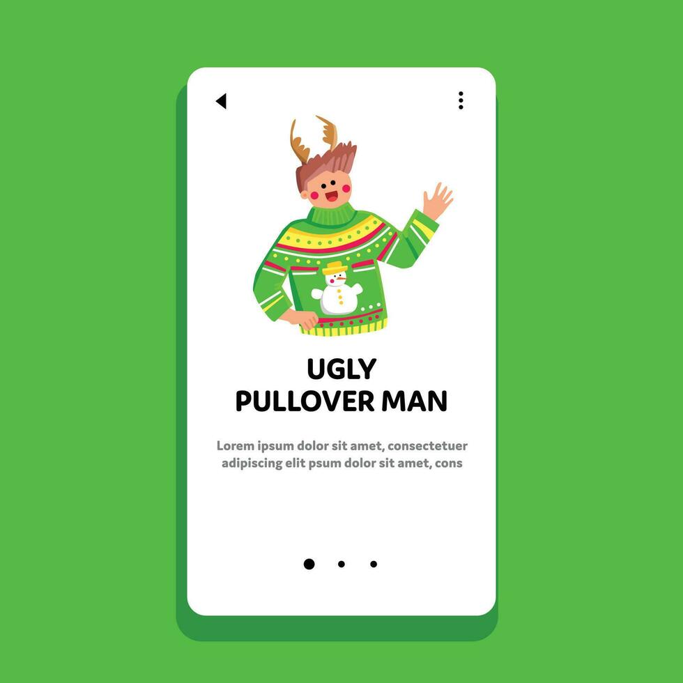 ugly pullover man vector