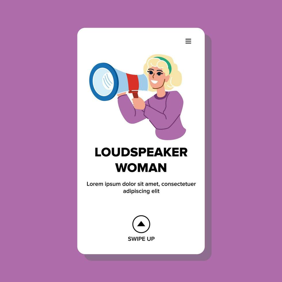 loudspeaker woman vector