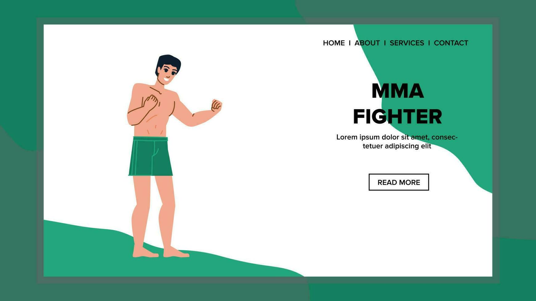 mma fighter vector