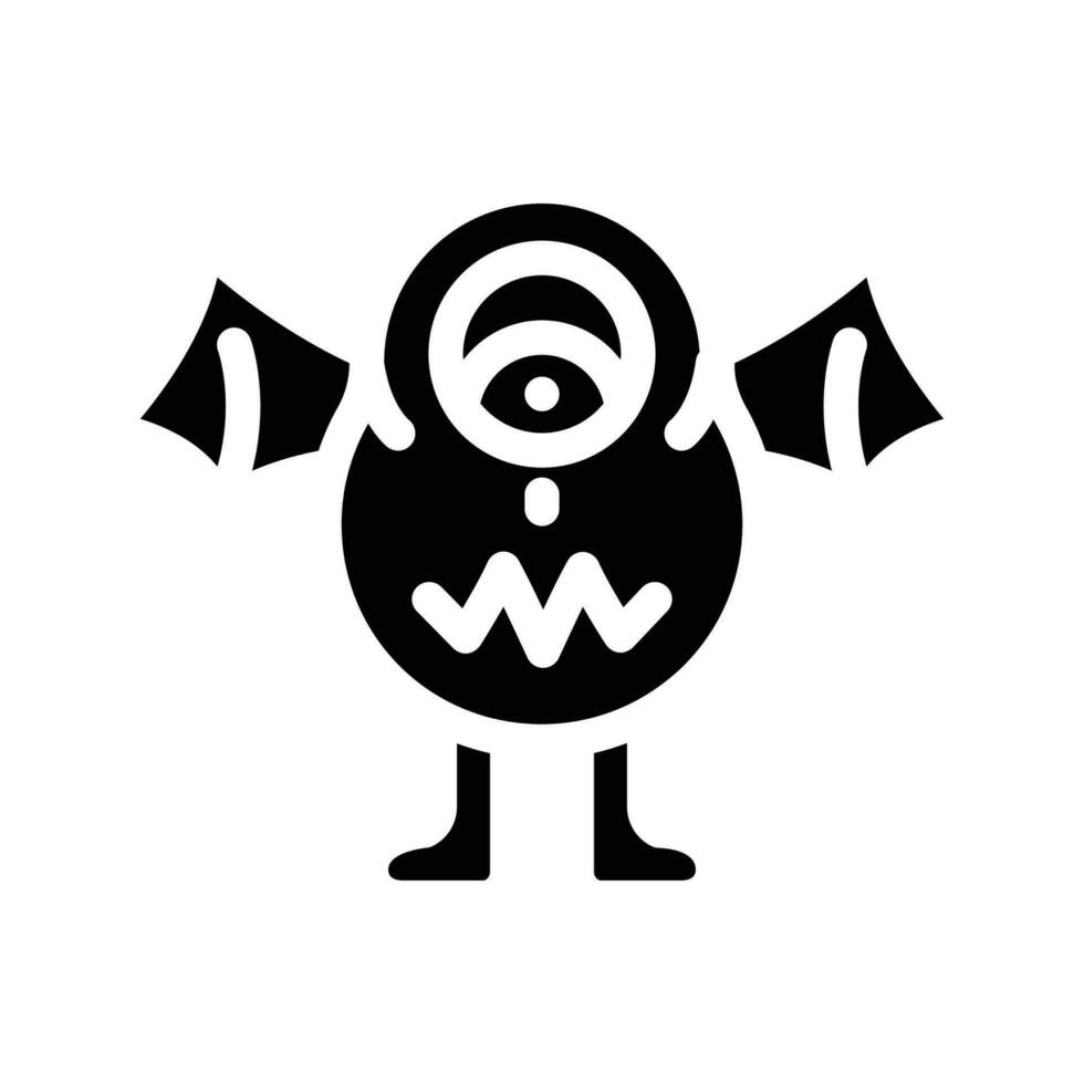 scary monster cute glyph icon vector illustration