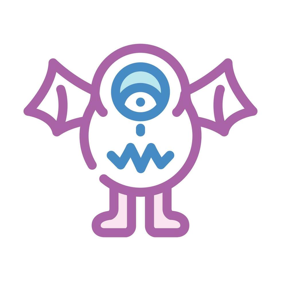 scary monster cute color icon vector illustration