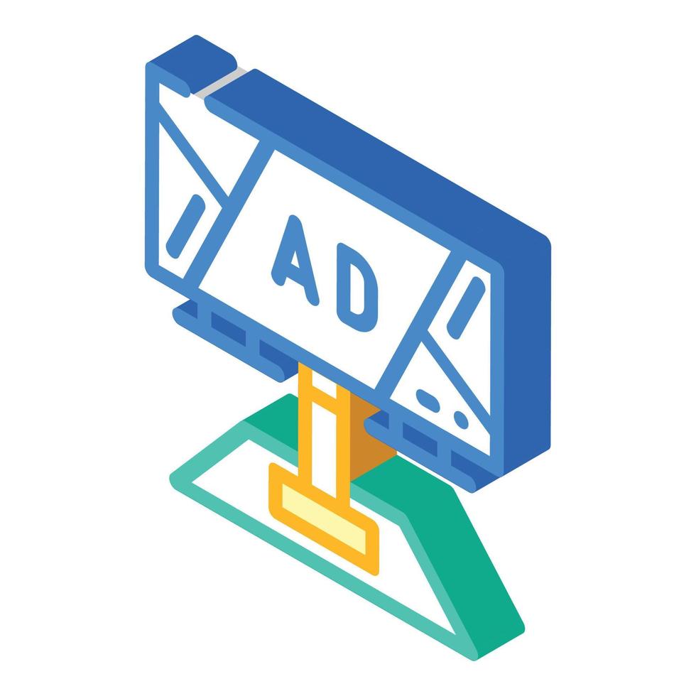 outdoor advertising isometric icon vector illustration