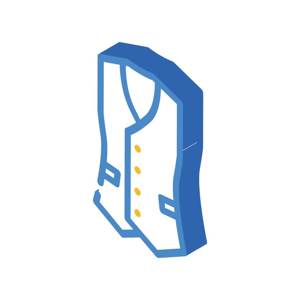 waistcoat outerwear male isometric icon vector illustration