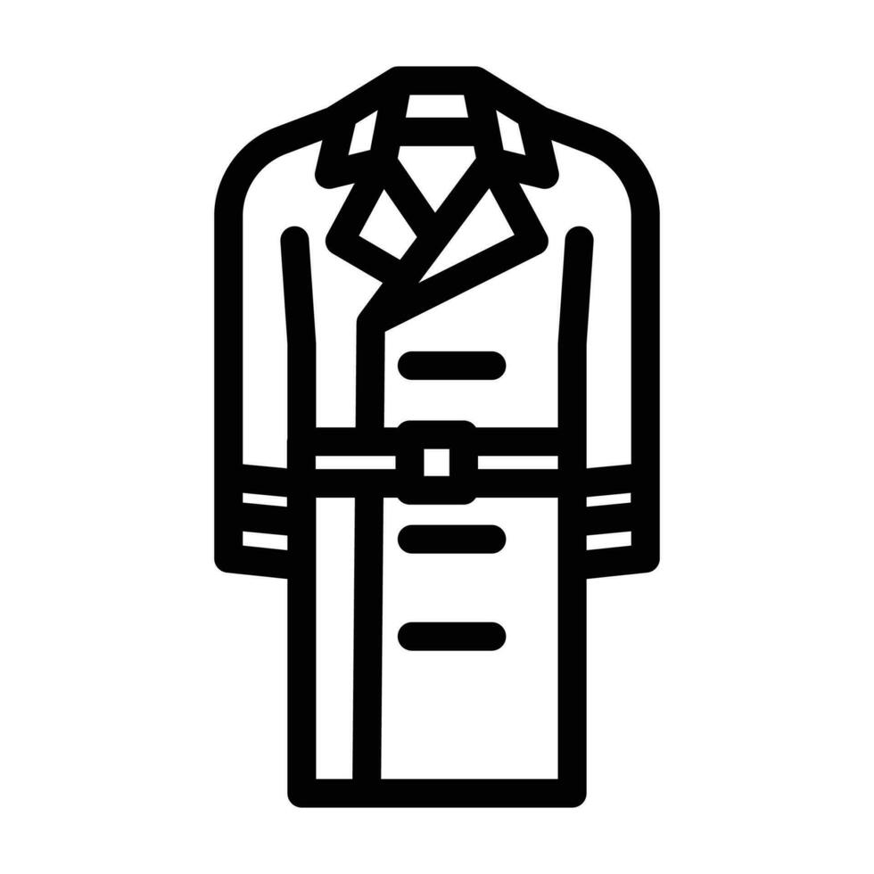 ilustración de vector de icono de línea masculina de prendas de vestir exteriores de trinchera