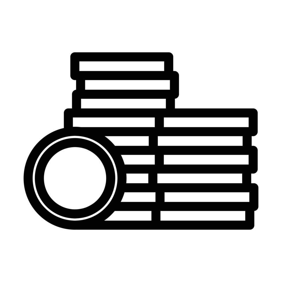 stack gold money line icon vector illustration