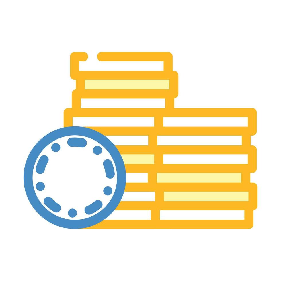 stack gold money color icon vector illustration