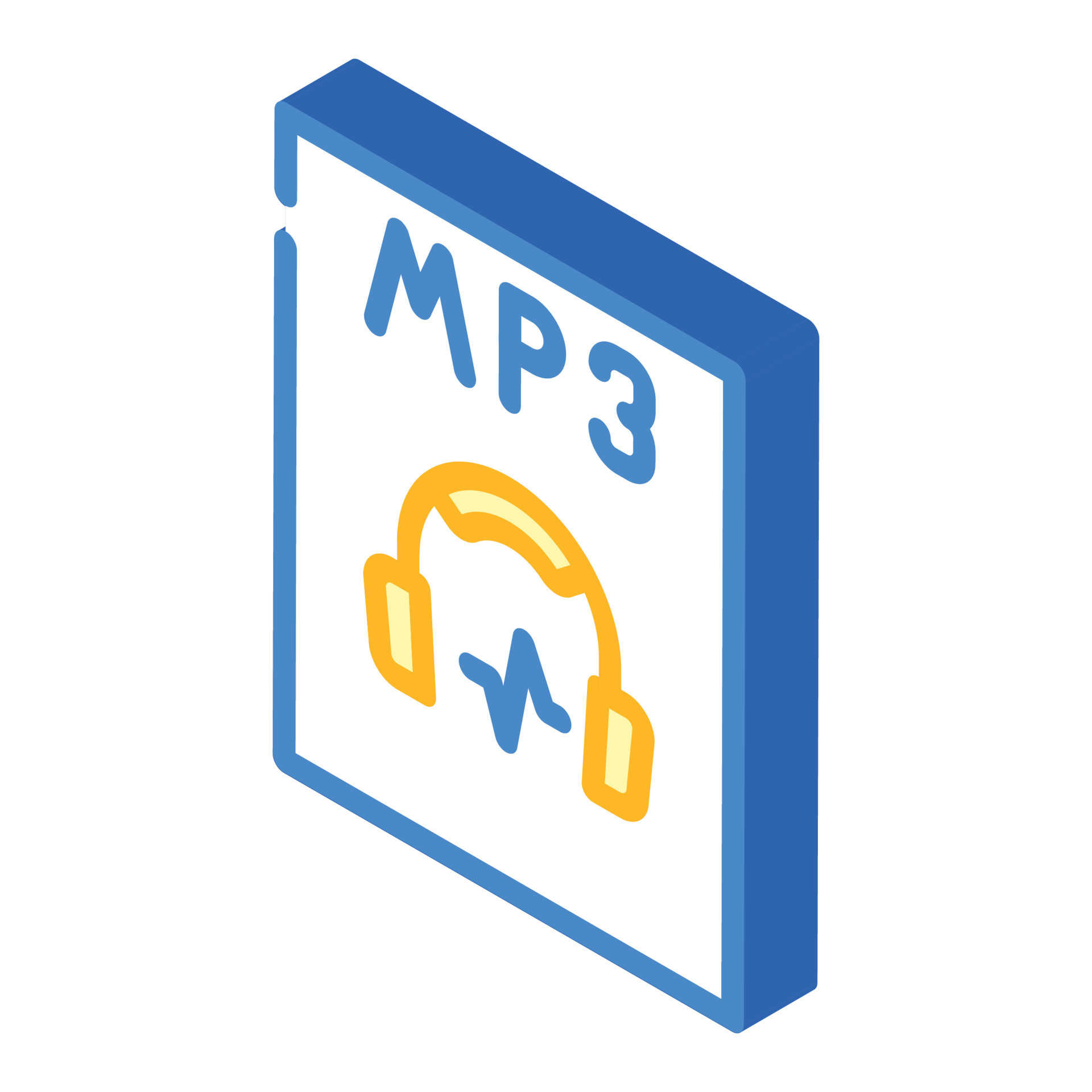 mp3 file format document isometric icon vector illustration 20671900 ...