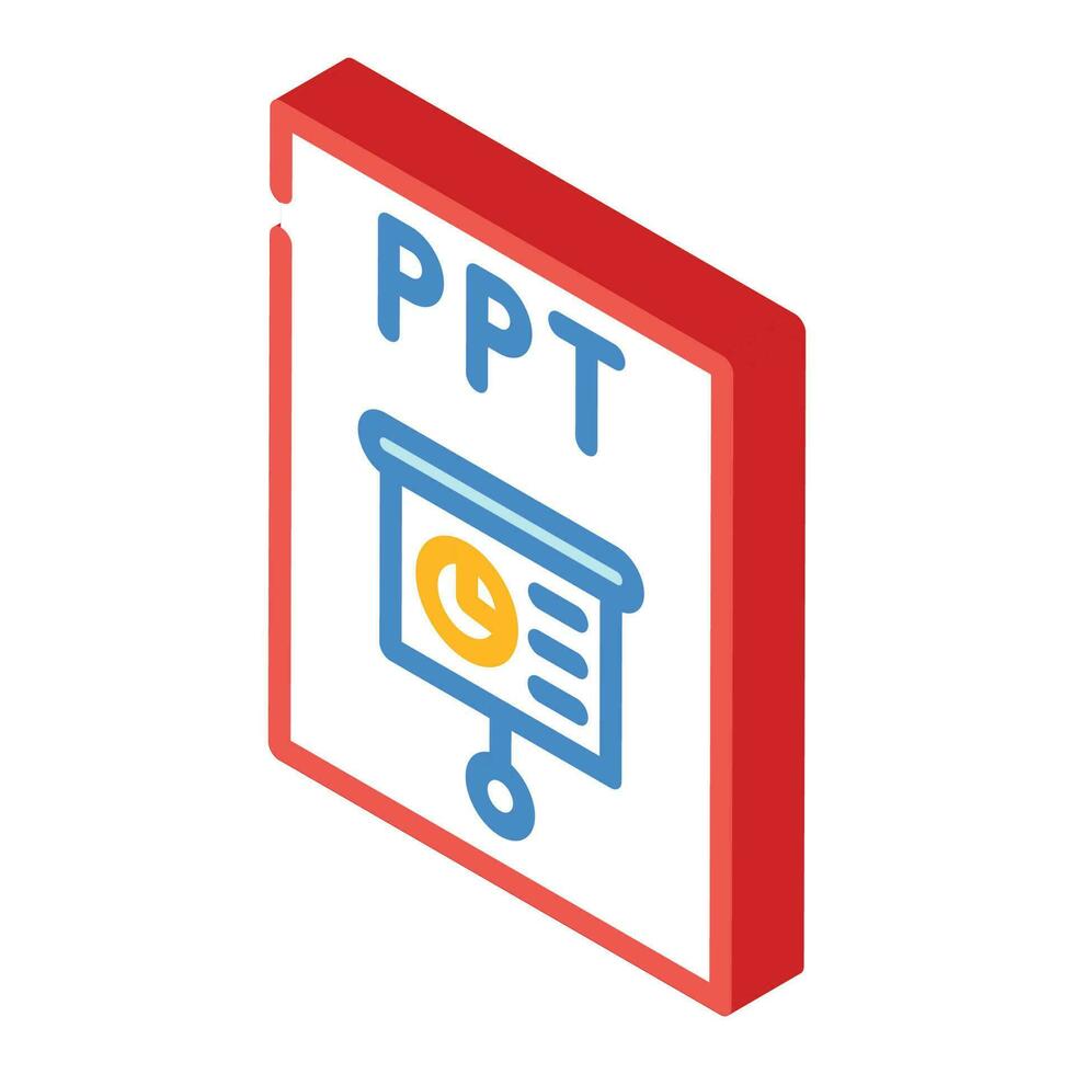 ppt file format document isometric icon vector illustration
