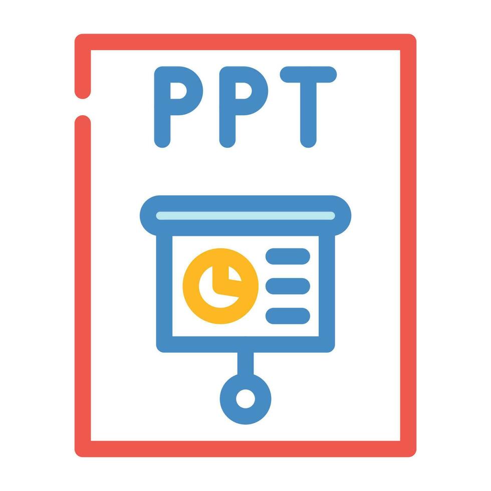 ppt file format document color icon vector illustration