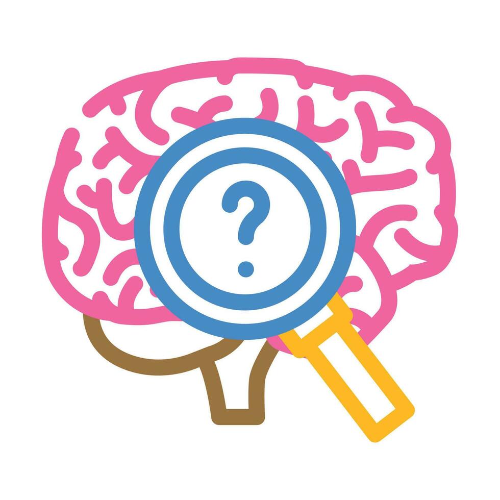 psychology brain color icon vector illustration