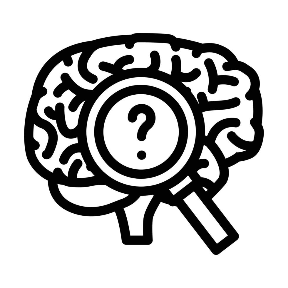 psychology brain line icon vector illustration