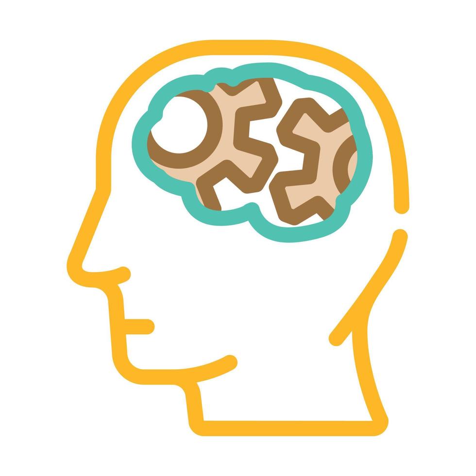 think brain human color icon vector illustration