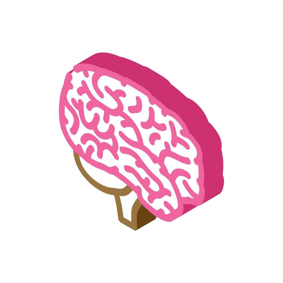 cerebro humano isométrica icono vector ilustración