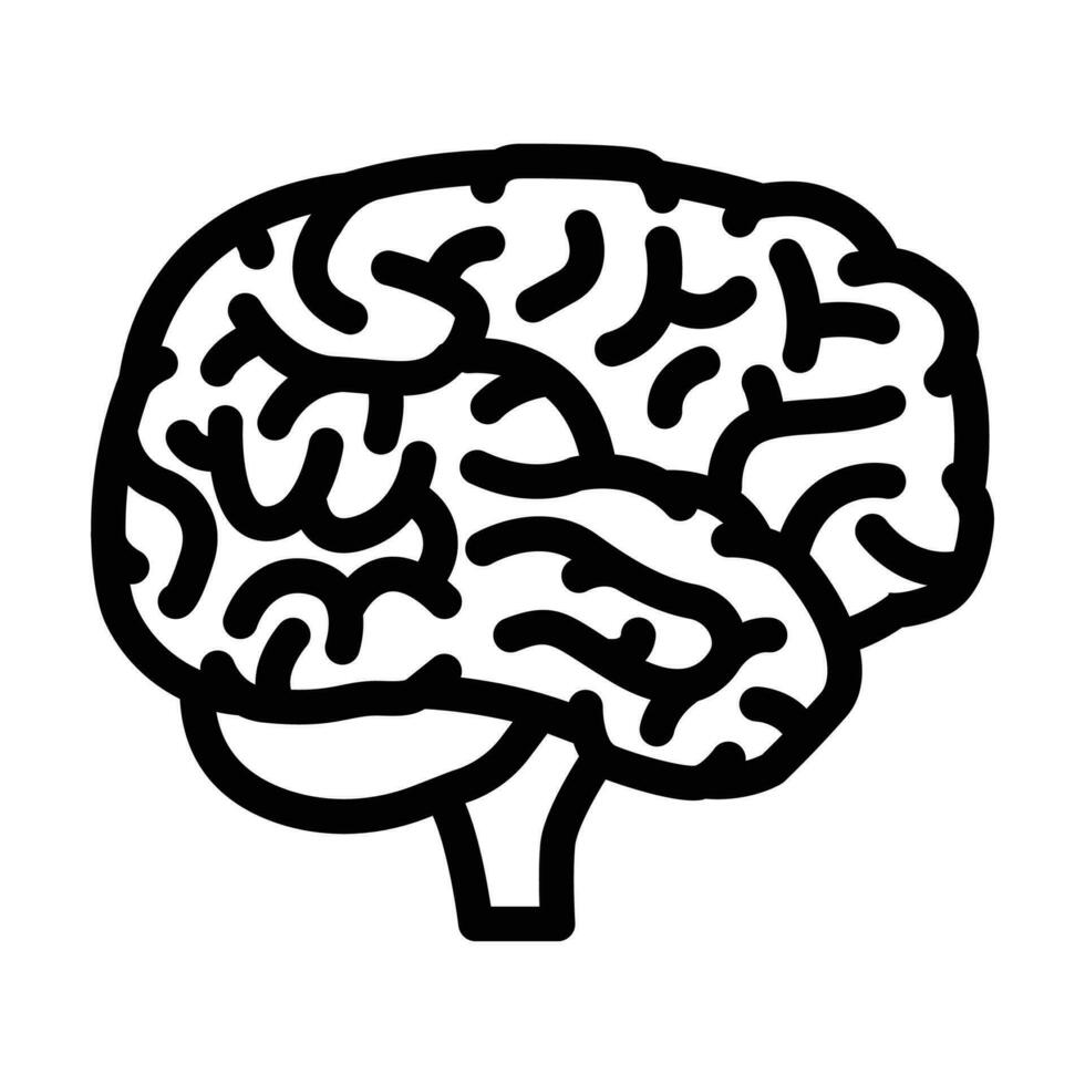 brain human line icon vector illustration