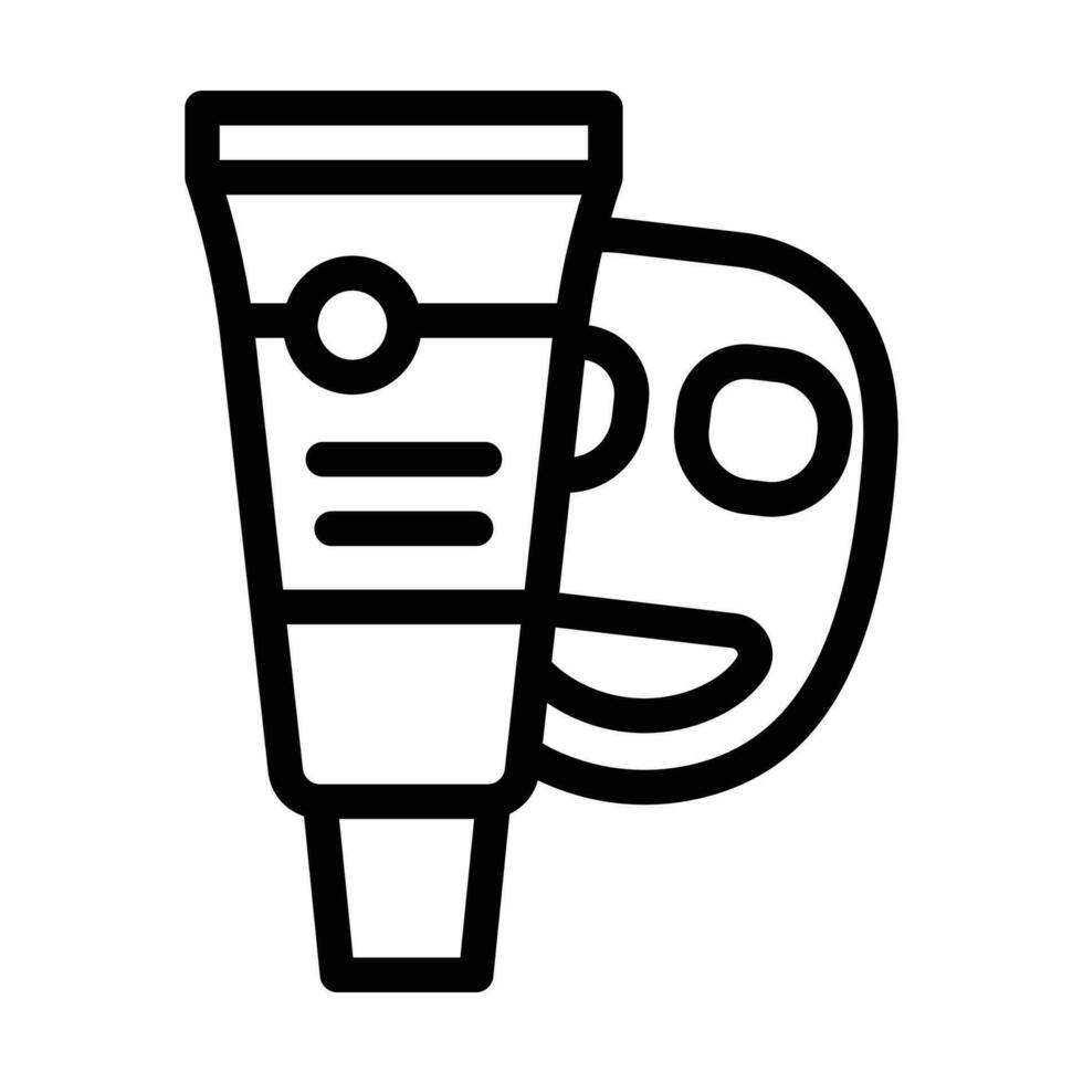 mask cream cosmetic line icon vector illustration