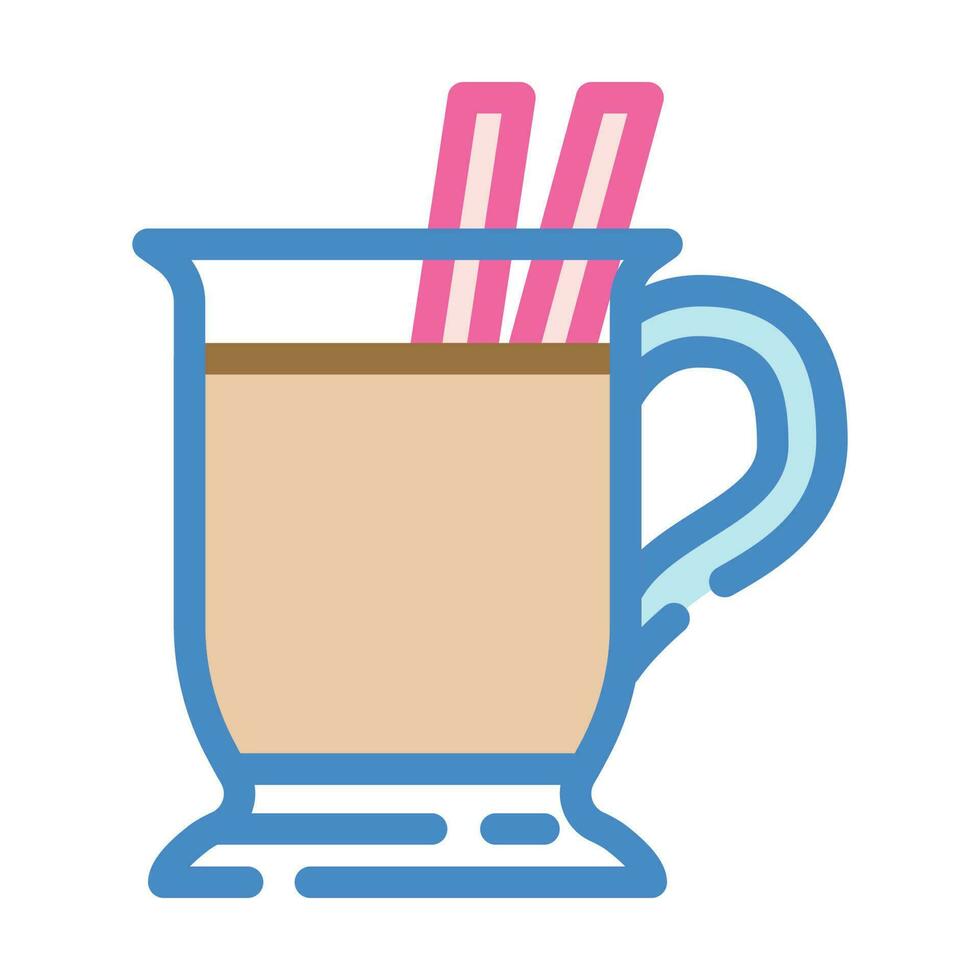 bebida chocolate caramelo comida color icono vector ilustración