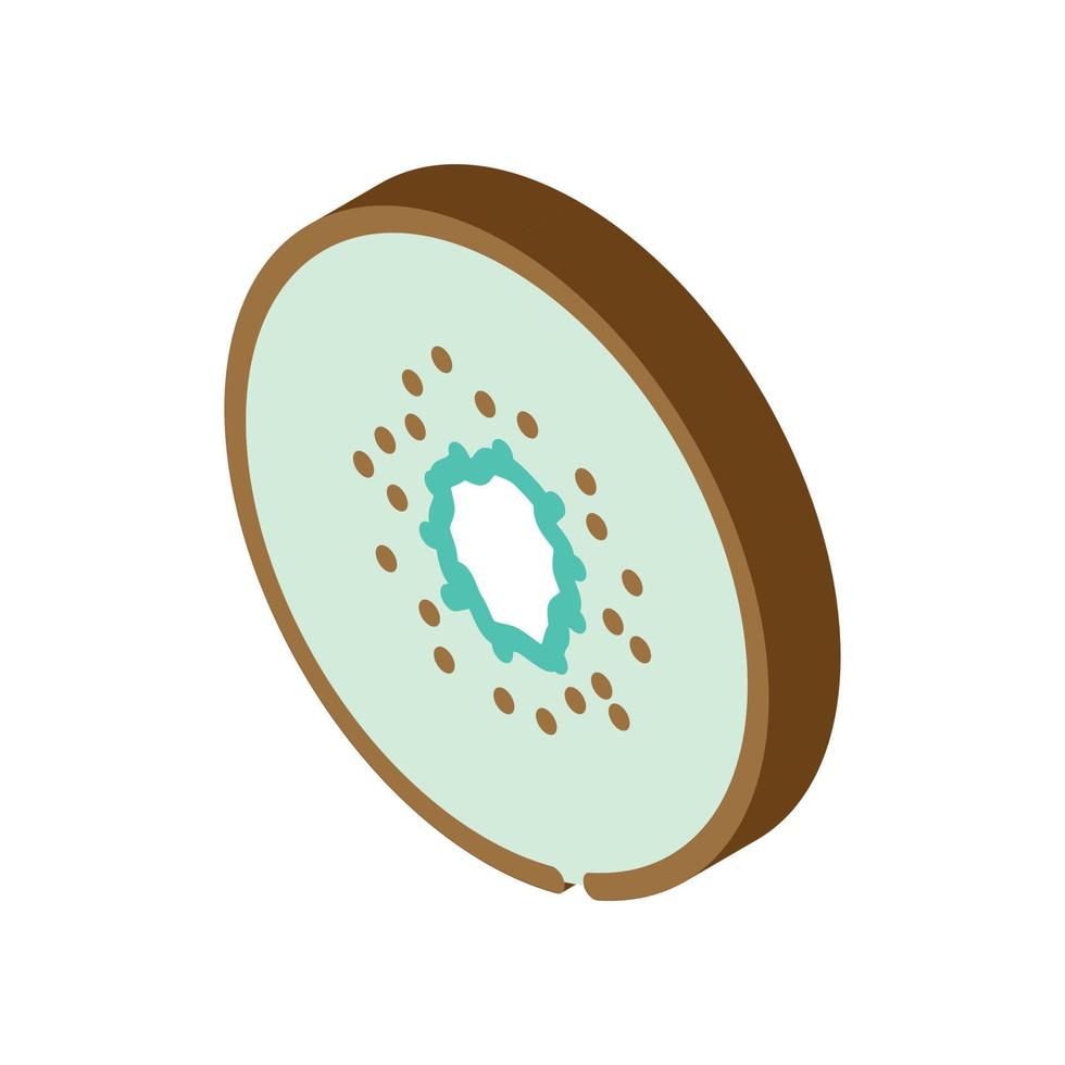 cut kiwi fresh isometric icon vector illustration