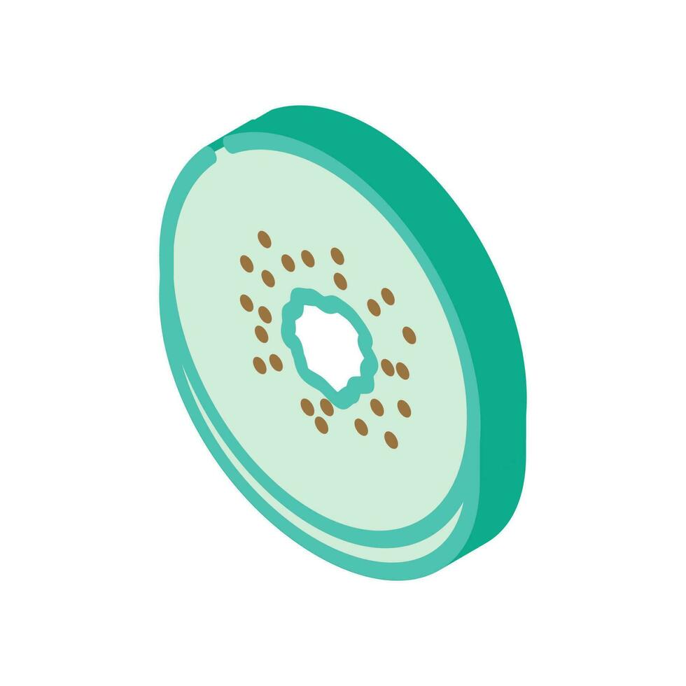 slice fruit kiwi isometric icon vector illustration