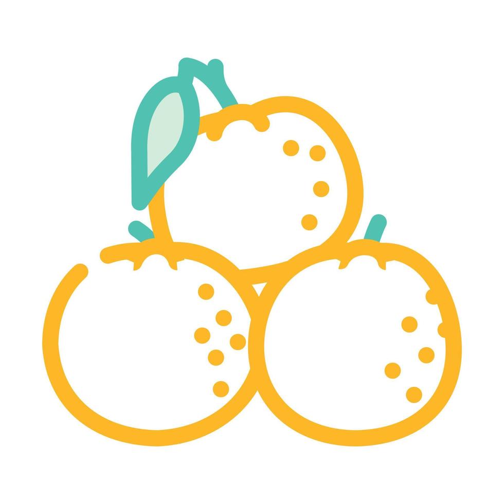 slice tangerine clementine peeled color icon vector illustration