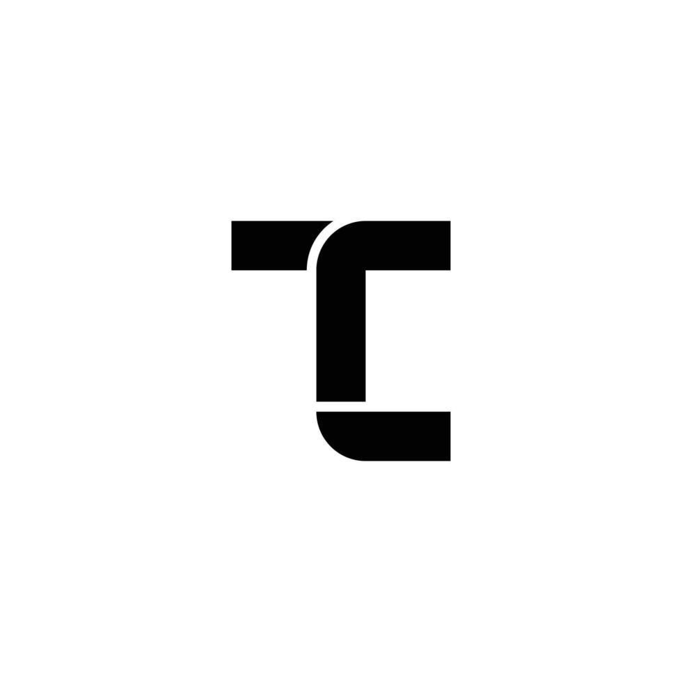 letra t C alfabeto inicial monograma logo vector
