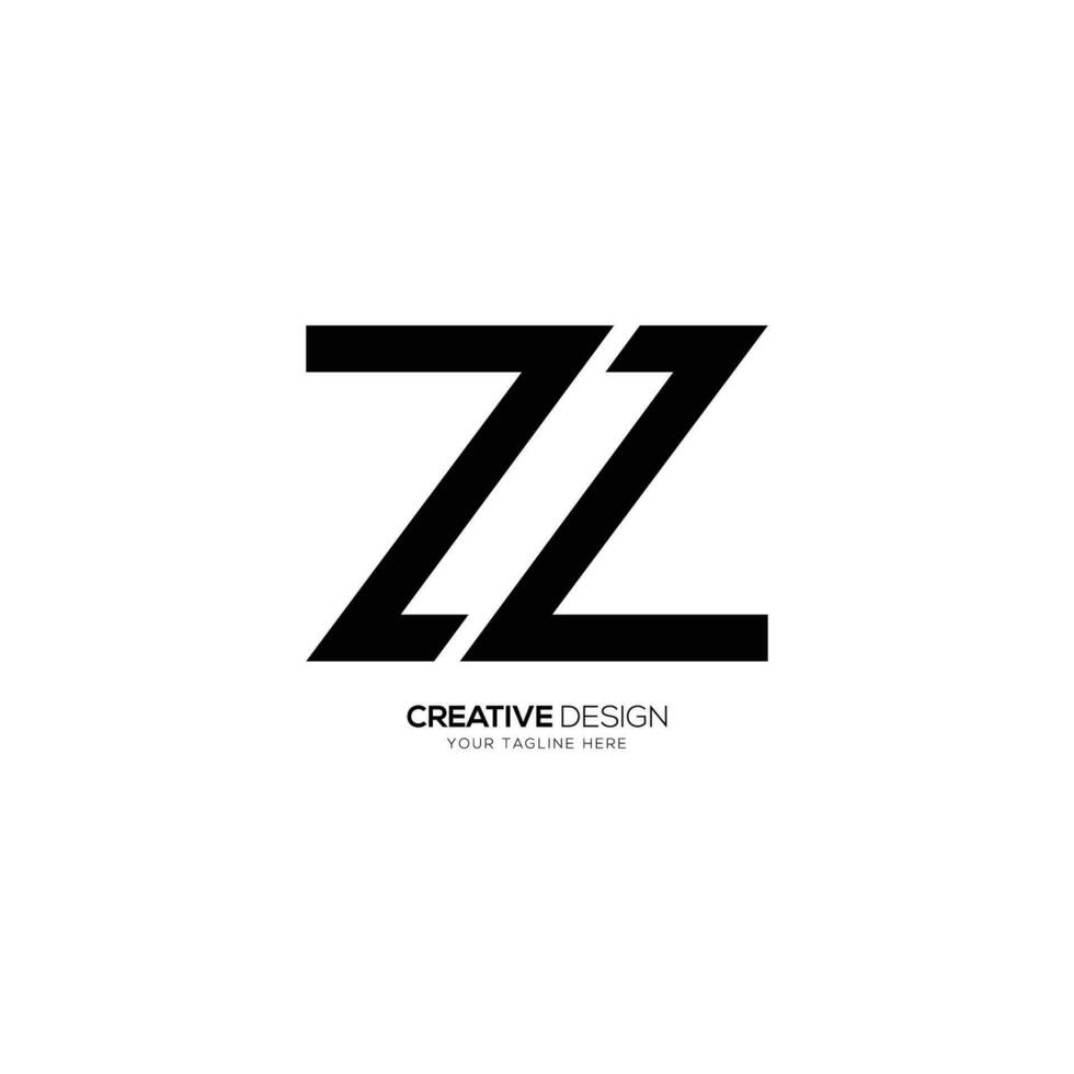Letter Z Z creative simple shape monogram logo vector