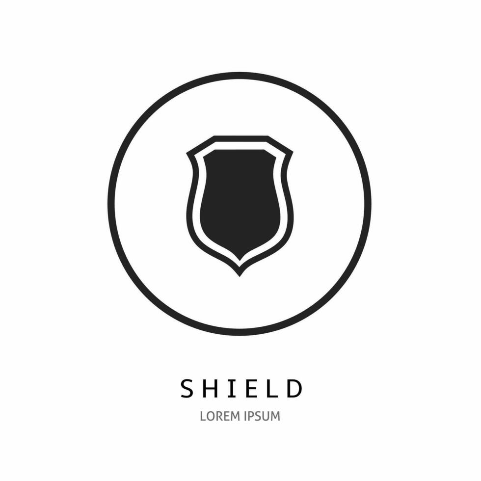 Shield illustration sign for logo. Stock vector. vector