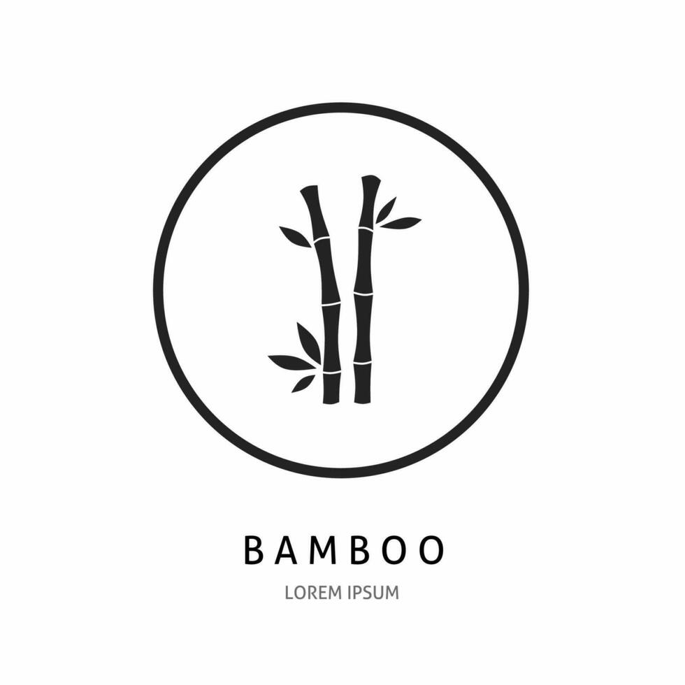 Bamboo icon illustration sign for logo. Stock vector. vector