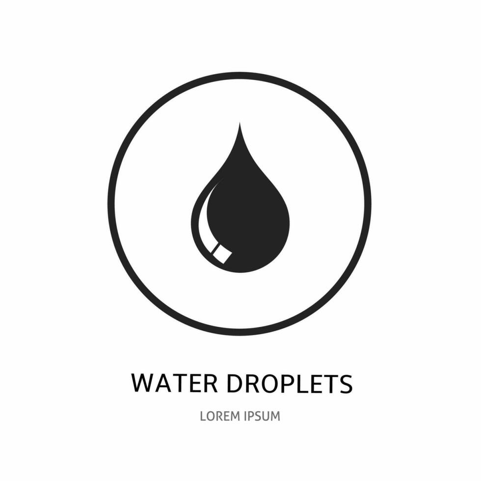 Water droplets icon illustration sign for logo. Stock vector. vector