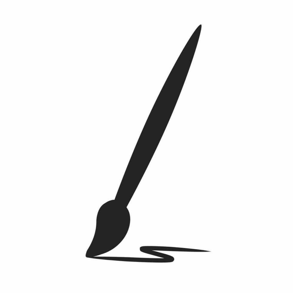 Painting brush icon. Painting brush icon illustration on white background. Stock vector illustration.