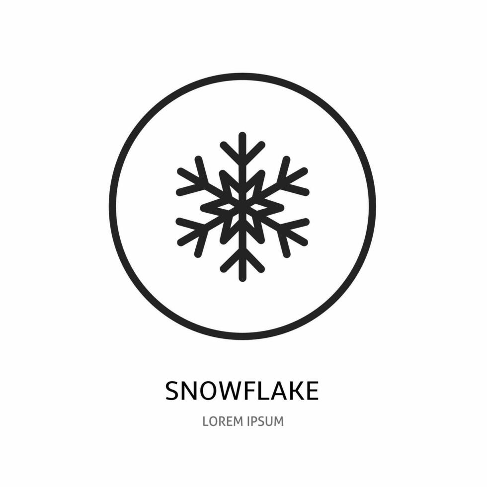 Snowflake icon illustration sign for logo. Stock vector. vector