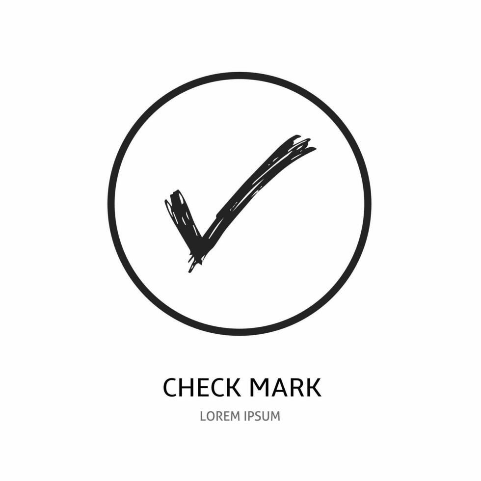 Check mark icon illustration sign for logo. Stock vector. vector