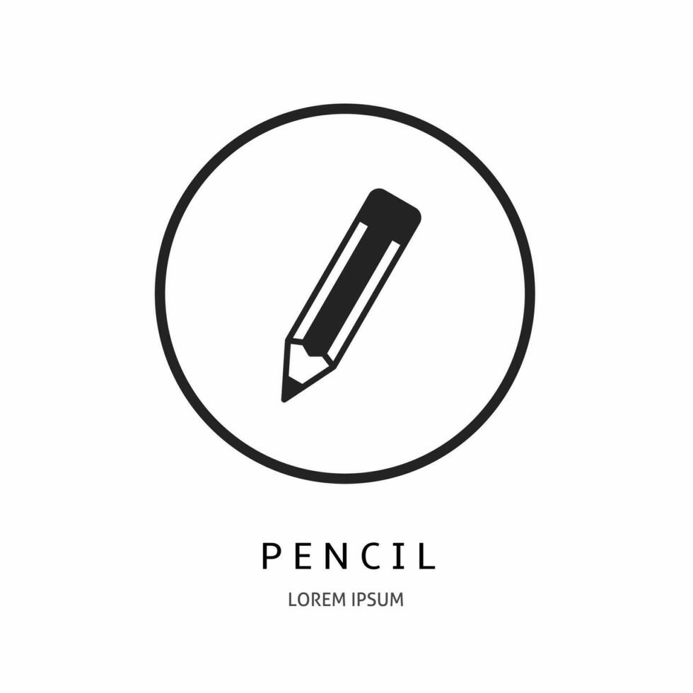 Pencil icon illustration sign for logo. Stock vector. vector