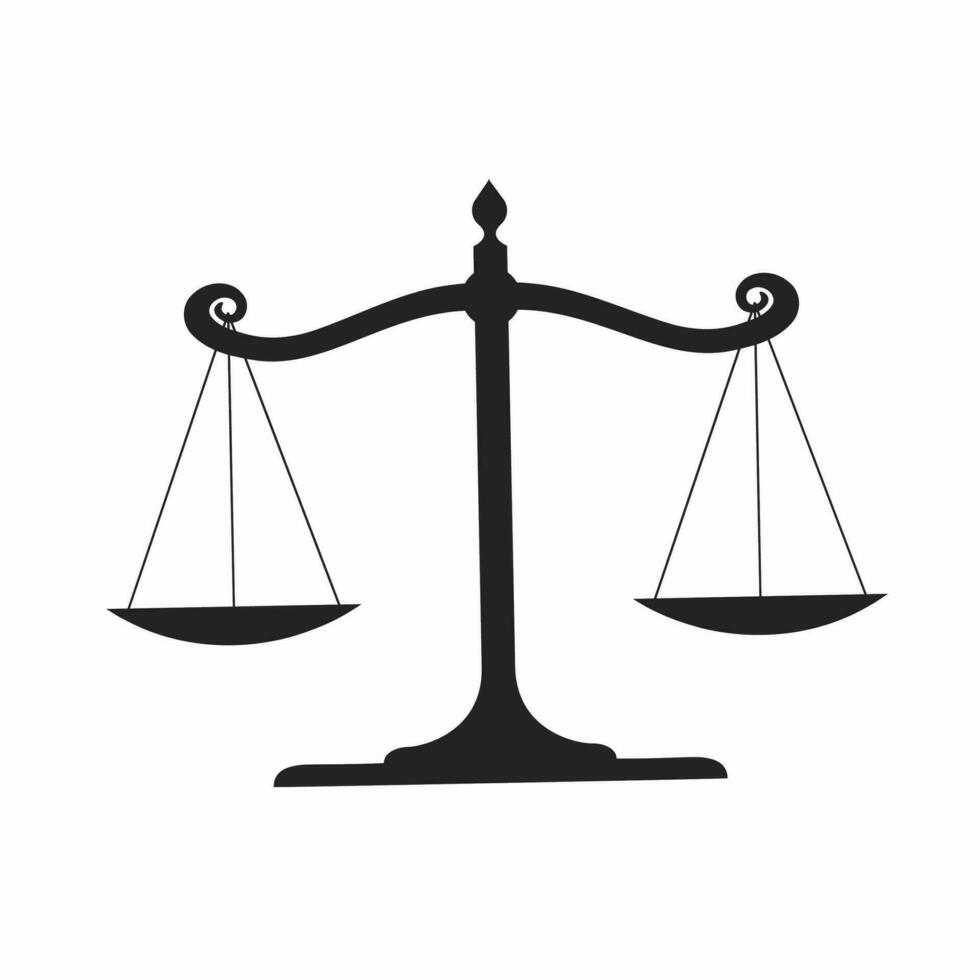 Scales of justice icon. Scales icon illustration on white background. Stock vector illustration.