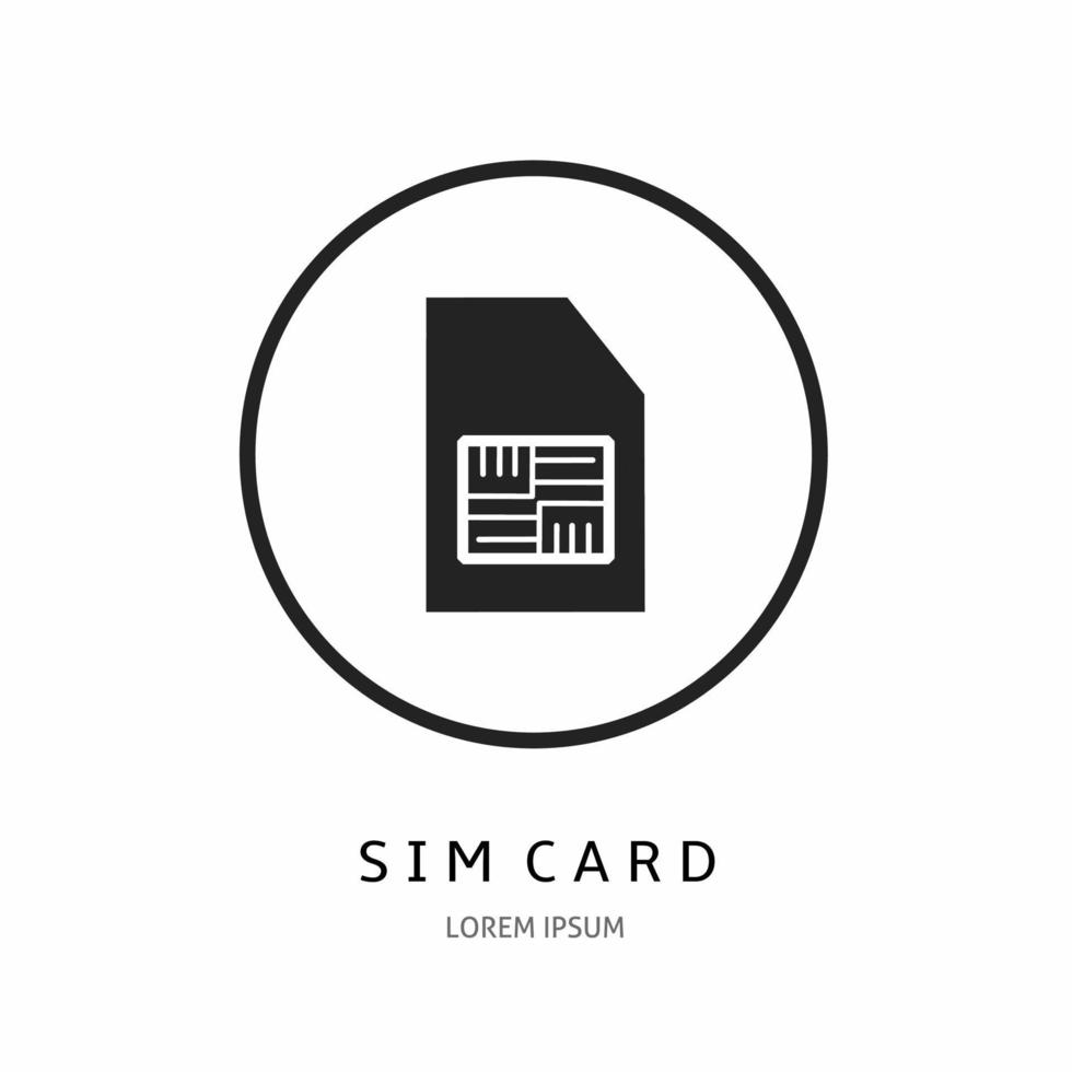 Sim card icon illustration sign for logo. Stock vector. vector