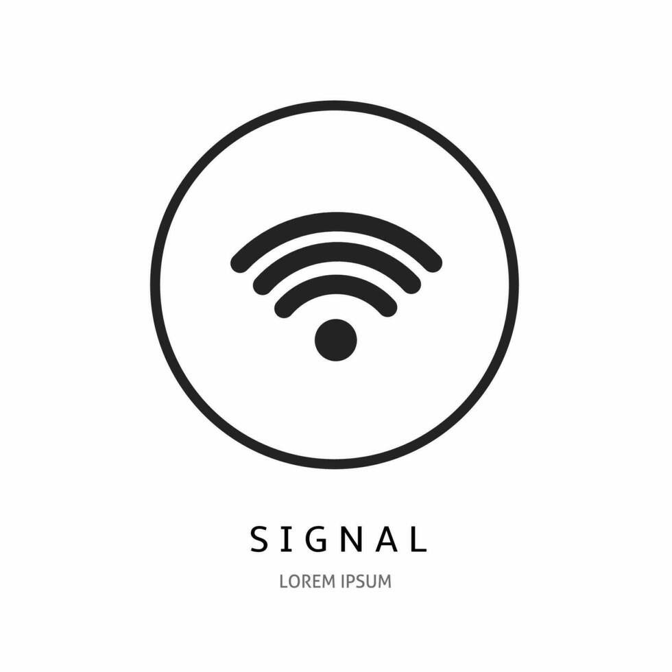 Signal icon illustration sign for logo. Stock vector. vector